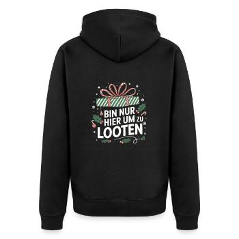 I'm just here to loot Christmas Gamer - Unisex Premium Organic Zip Hoodie - black - Back - Nico (187cm)
