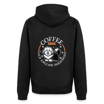 Coffee and Bobtail - Unisex Premium Organic Zip Hoodie - black - Back - Nico (187cm)