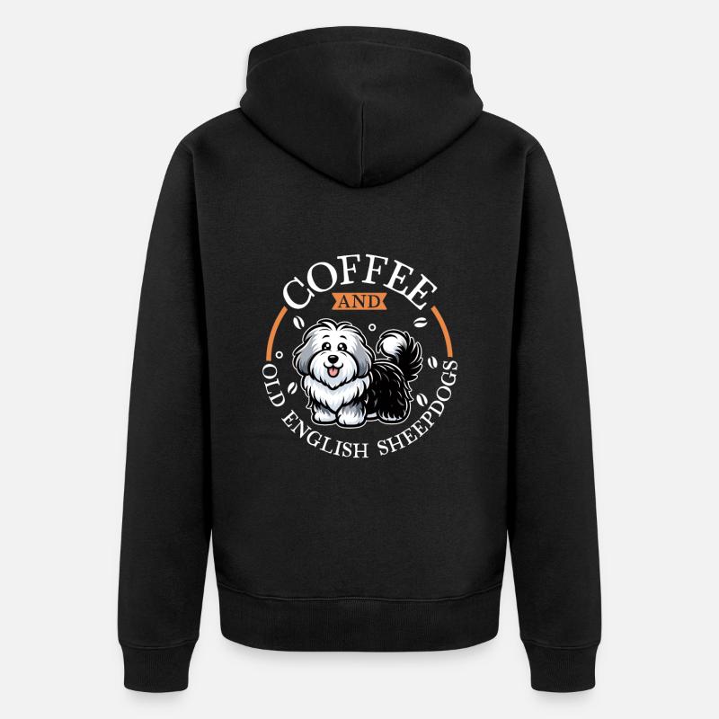 Kaffee und Bobtail - Unisex Premium Bio Zip Hoodie - Schwarz