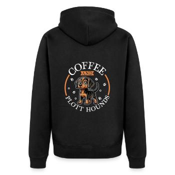 Café et chien de chasse Plott - Veste à capuche bio Premium Unisexe - noir - Dos - Nico (187cm)