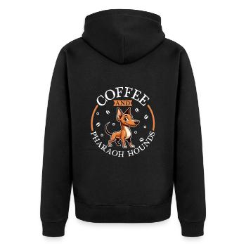 Coffee and Pharaoh Dog - Unisex Premium Organic Zip Hoodie - black - Back - Nico (187cm)