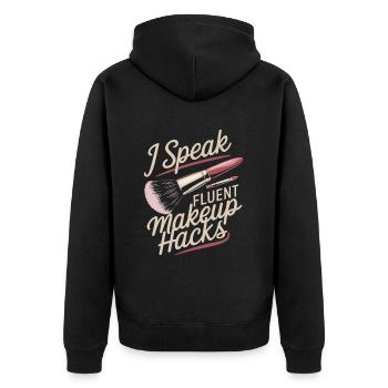 Beauty Specialist - Unisex Premium Organic Zip Hoodie - black - Back - Nico (187cm)