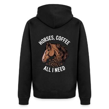 Drôle Cheval Art Cheval Propriétaire Chevaux Café - Veste à capuche bio Premium Unisexe - noir - Dos - Nico (187cm)