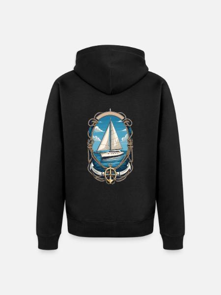 âSailboat adventure on the high seas - Unisex Premium Organic Zip Hoodie - black