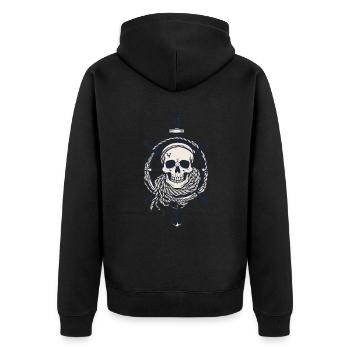 Drapeaux de pirate crâne Jolly Roger costume de pirate - Veste à capuche bio Premium Unisexe - noir - Dos - Nico (187cm)