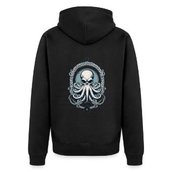 Pieuvre Monstre Marin Style Vintage - Veste à capuche bio Premium Unisexe - noir - Dos - Nico (187cm)