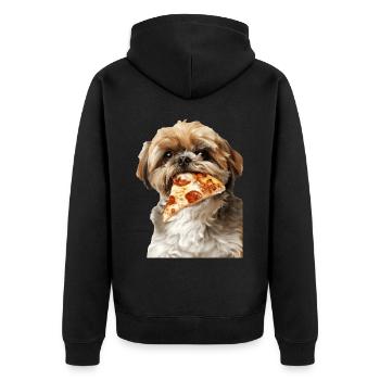 Shih Tzu - Unisex Premium Organic Zip Hoodie - black - Back - Nico (187cm)