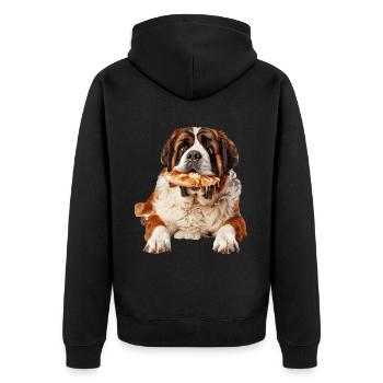 Bernhardiner - Unisex Premium Bio Zip Hoodie - Schwarz - Hinten - Nico (187cm)