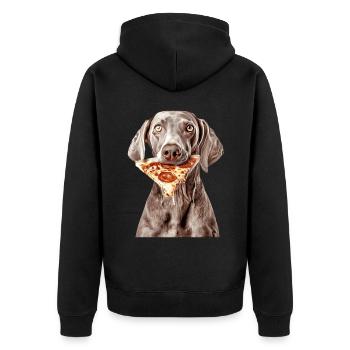 Weimaraner - Unisex Premium Bio Zip Hoodie - Schwarz - Hinten - Nico (187cm)