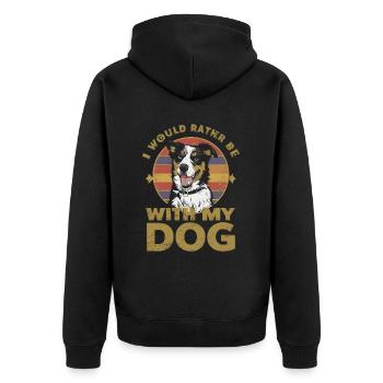 Je préfère être avec mon chien - Veste à capuche bio Premium Unisexe - noir - Dos - Nico (187cm)