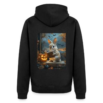 Halloween Lapin Cadeau Femmes Hommes Enfants Décoration - Veste à capuche bio Premium Unisexe - noir - Dos - Nico (187cm)