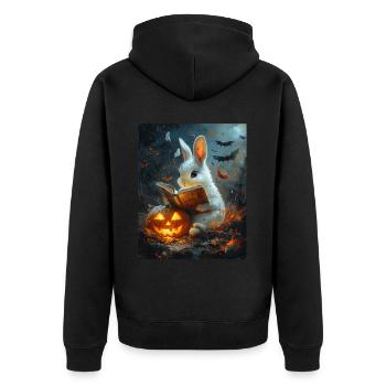 Halloween Lapin Cadeau Femmes Hommes Enfants Décoration - Veste à capuche bio Premium Unisexe - noir - Dos - Nico (187cm)