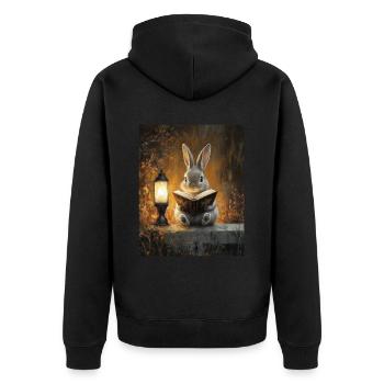 Halloween Lapin Cadeau Femmes Hommes Enfants Décoration - Veste à capuche bio Premium Unisexe - noir - Dos - Nico (187cm)