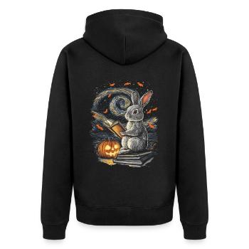 Halloween Lapin Cadeau Femmes Hommes Enfants Décoration - Veste à capuche bio Premium Unisexe - noir - Dos - Nico (187cm)