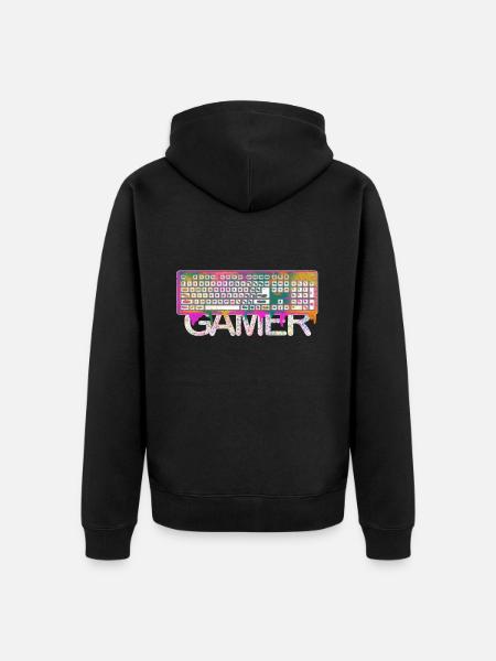 Gamer - Unisex Premium Bio Zip Hoodie - Schwarz