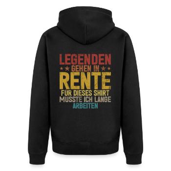 Légende de la retraite Drôle de pension Pension Retraité - Veste à capuche bio Premium Unisexe - noir - Dos - Nico (187cm)