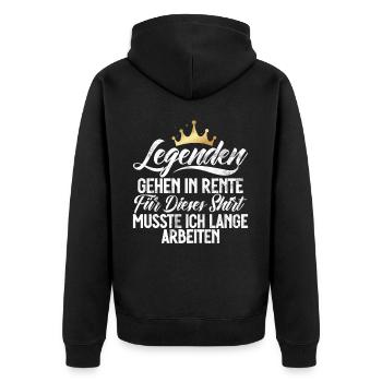 Légende de la retraite Drôle de pension Pension Retraité - Veste à capuche bio Premium Unisexe - noir - Dos - Nico (187cm)