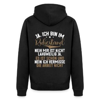 Légende de la retraite Drôle de pension Pension Retraité - Veste à capuche bio Premium Unisexe - noir - Dos - Nico (187cm)