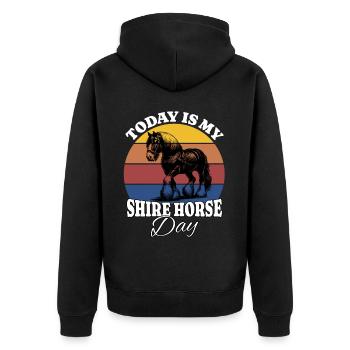 Shire Horse Shire Horse - Unisex Premium Bio Zip Hoodie - Schwarz - Hinten - Nico (187cm)