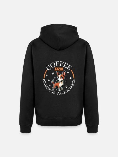 Café et Podenco Valenciano - Veste à capuche bio Premium Unisexe - noir