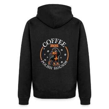 Chien de café et de polonais - Veste à capuche bio Premium Unisexe - noir - Dos - Nico (187cm)