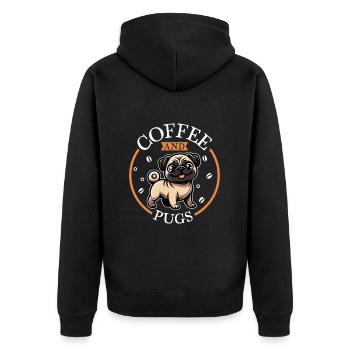 Café et carlin - Veste à capuche bio Premium Unisexe - noir - Dos - Nico (187cm)