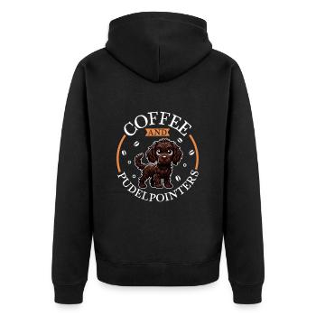 Kaffee und Pudelpointer - Unisex Premium Bio Zip Hoodie - Schwarz - Hinten - Nico (187cm)