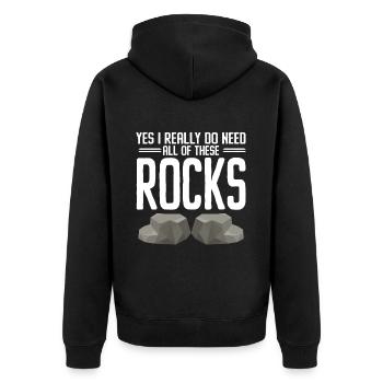 Rock Collector Geology Geologist - Unisex Premium Bio Zip Hoodie - Schwarz - Hinten - Nico (187cm)