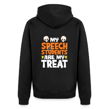My students are my highlight - Unisex Premium Organic Zip Hoodie - black - Back - Nico (187cm)