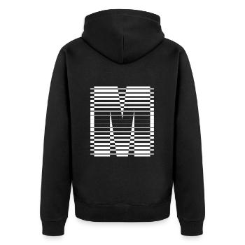 LETTER M - Unisex Premium Organic Zip Hoodie - black - Back - Nico (187cm)