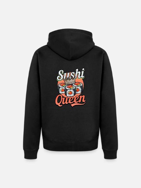 Sushi Roll Sushi Queen - Unisex Premium Organic Zip Hoodie - black