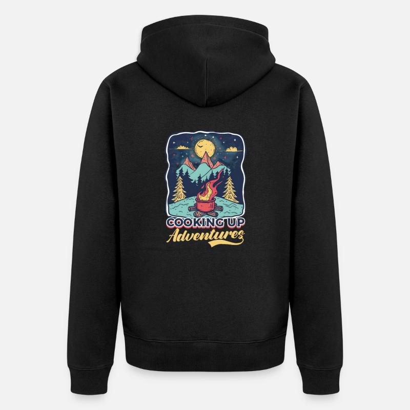 Camp Chef Cuisinant des aventures - Veste à capuche bio Premium Unisexe - noir
