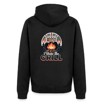 Camp Chef I Rule The Grill - Unisex Premium Bio Zip Hoodie - Schwarz - Hinten - Nico (187cm)