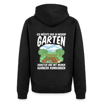 Je veux juste travailler dans mon jardin avec des poules - Veste à capuche bio Premium Unisexe - noir - Dos - Nico (187cm)