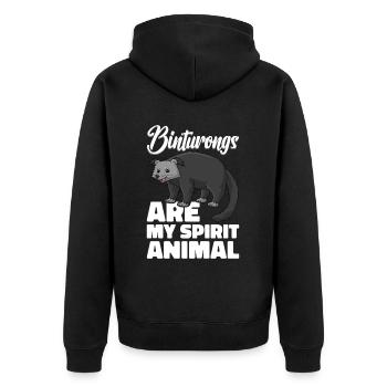 Binturong Marderbär Schleichkatze - Unisex Premium Bio Zip Hoodie - Schwarz - Hinten - Nico (187cm)