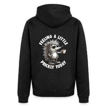 Süßer Igel Liebhaber Lustiger Igel Niedlicher Igel - Unisex Premium Bio Zip Hoodie - Schwarz - Hinten - Nico (187cm)