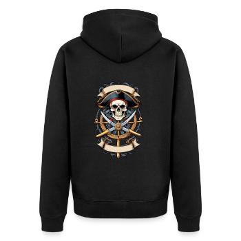 Drapeaux de pirate crâne Jolly Roger costume de pirate - Veste à capuche bio Premium Unisexe - noir - Dos - Nico (187cm)