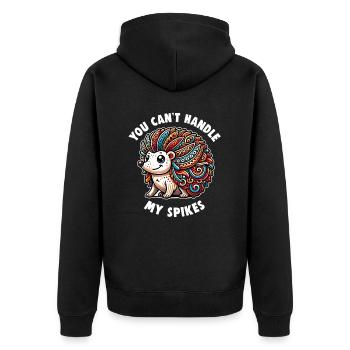 Süßer Igel Liebhaber Lustiger Igel Niedlicher Igel - Unisex Premium Bio Zip Hoodie - Schwarz - Hinten - Nico (187cm)