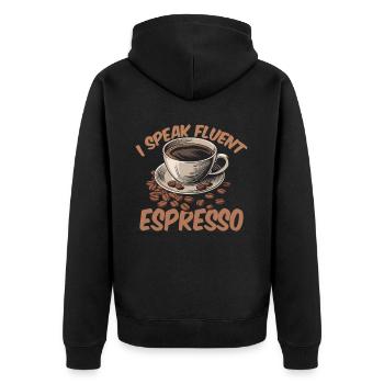 Barista - Veste à capuche bio Premium Unisexe - noir - Dos - Nico (187cm)