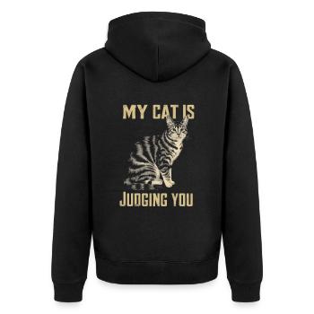 Mon chat vous juge - Veste à capuche bio Premium Unisexe - noir - Dos - Nico (187cm)