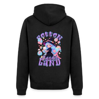 Barbe à papa - Veste à capuche bio Premium Unisexe - noir - Dos - Nico (187cm)