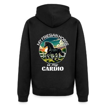 Cheval frison Pferd - Veste à capuche bio Premium Unisexe - noir - Dos - Nico (187cm)