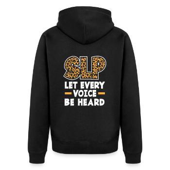 SLP Let Every Voice Be Heard - Unisex Premium Organic Zip Hoodie - black - Back - Nico (187cm)