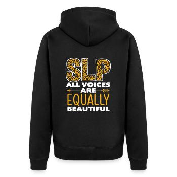 SLP All voices are equally beautiful - Unisex Premium Organic Zip Hoodie - black - Back - Nico (187cm)