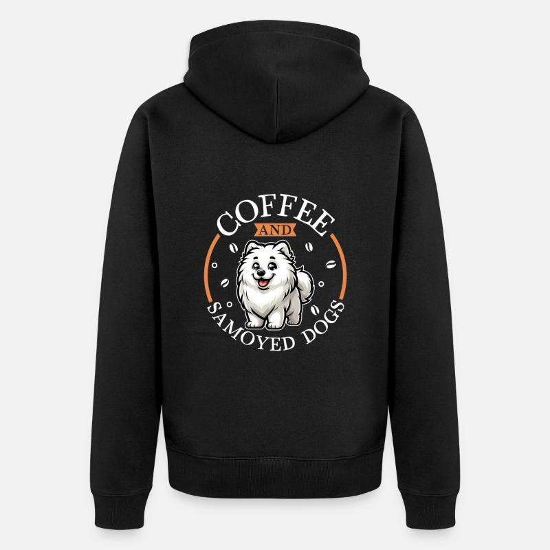 Café et Samoyède - Veste à capuche bio Premium Unisexe - noir