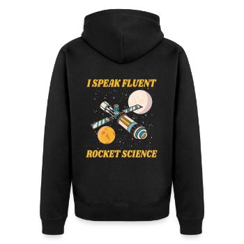 Aerospace Engineer - Unisex Premium Organic Zip Hoodie - black - Back - Nico (187cm)