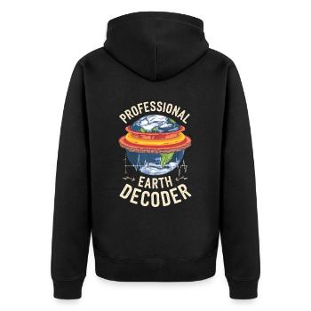 Geophysiker - Unisex Premium Bio Zip Hoodie - Schwarz - Hinten - Nico (187cm)