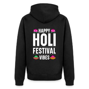 Holi India Holi Festival Happy Holi Fest - Unisex Premium Organic Zip Hoodie - black - Back - Nico (187cm)