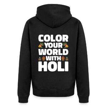 Holi India Holi Festival Happy Holi Fest - Unisex Premium Organic Zip Hoodie - black - Back - Nico (187cm)