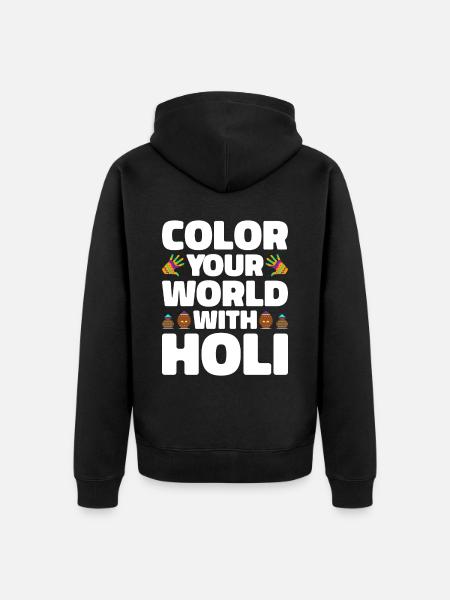 Holi India Holi Festival Happy Holi Fest - Unisex Premium Organic Zip Hoodie - black